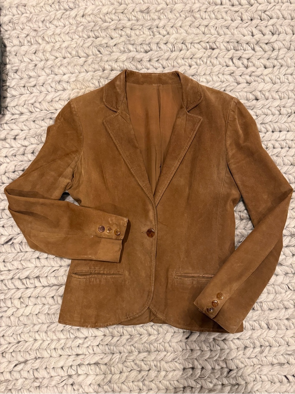 Women’s Suede Blazer Jacket - Brown